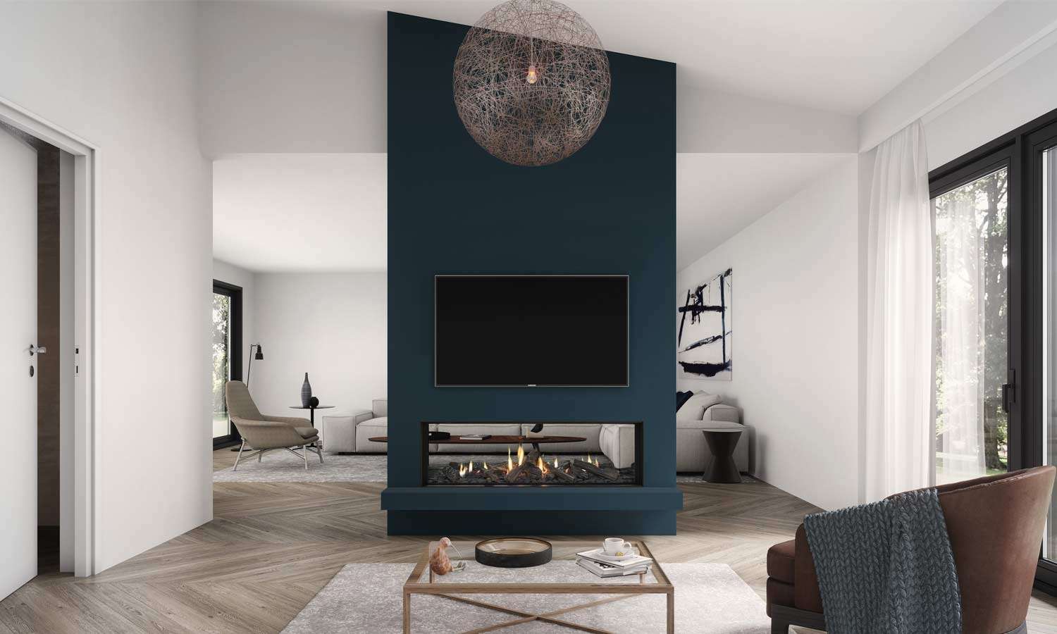 Escea Ds1400 Double Sided Fire I Stoke Fireplace Studio