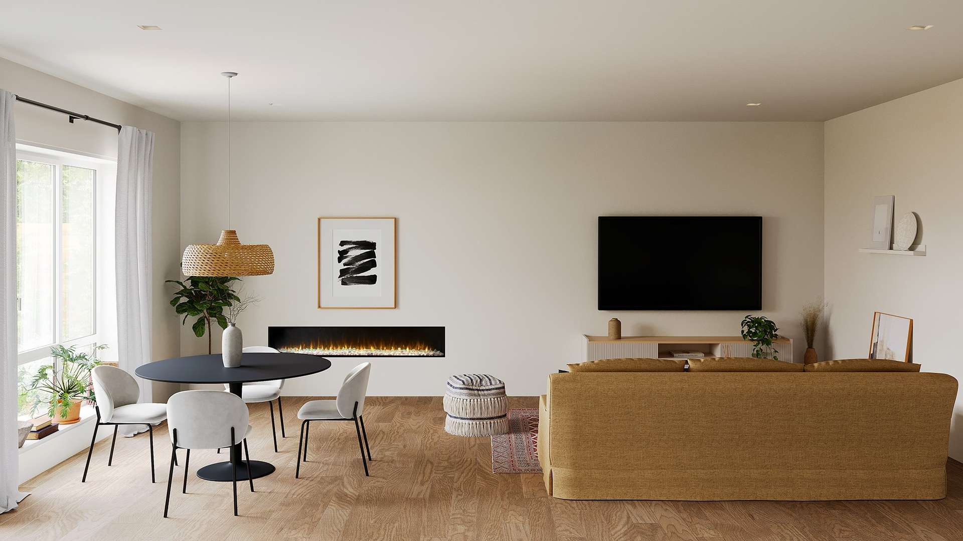 Ambe Linear72 Deep Electric Fireplace