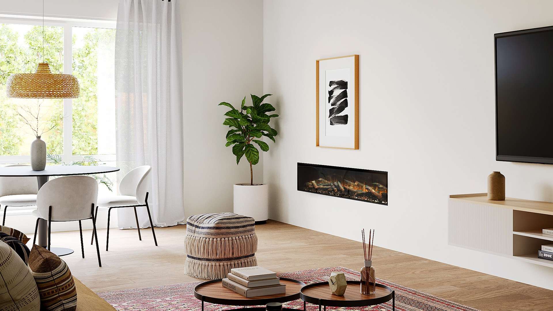 Ambe Linear72 Deep Electric Fireplace