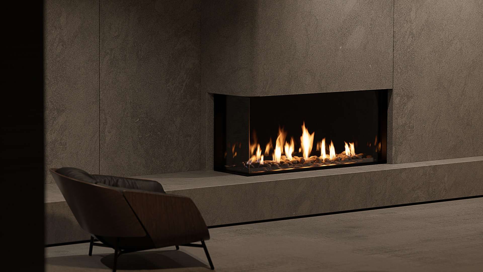 MODE KS1460 Corner Gas Fireplace Hero Image