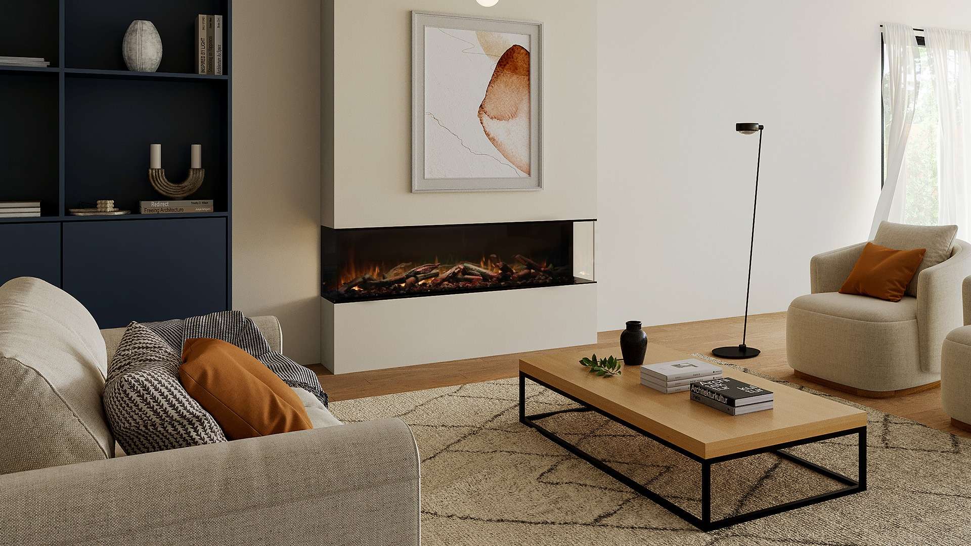 Ambe Multi65 Bay Electric Fireplace